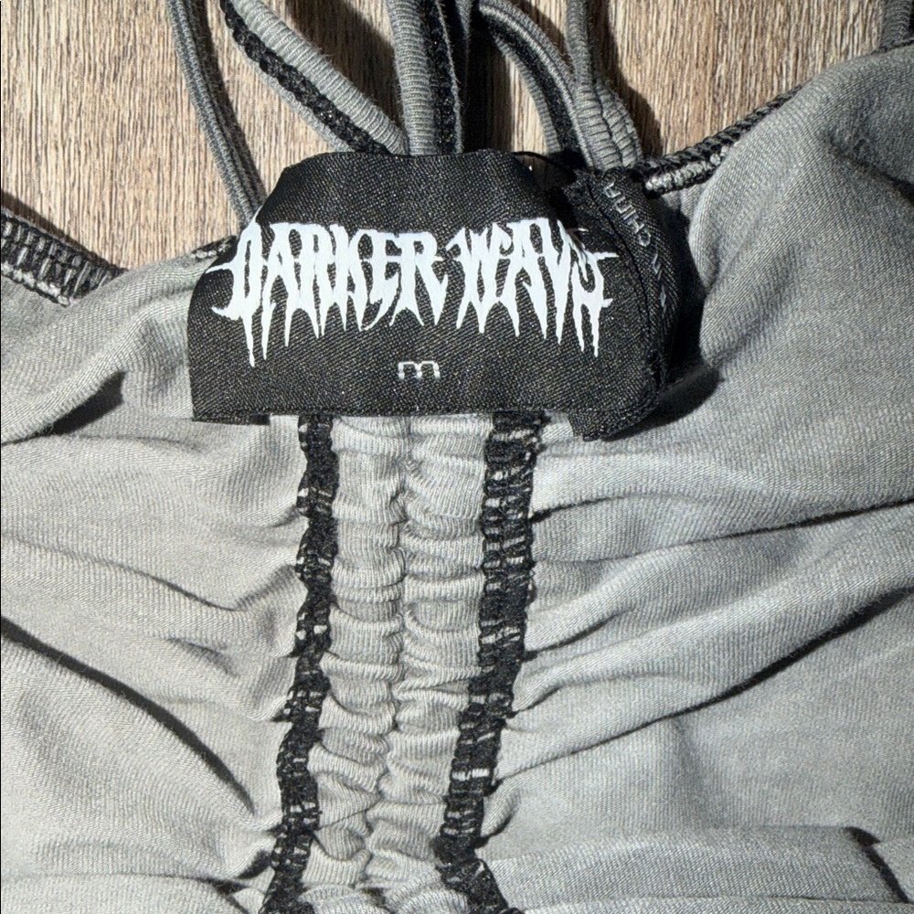 Dolls Kill Charcoal Gray High-Waist Flare Pants - Picture 5 of 8
